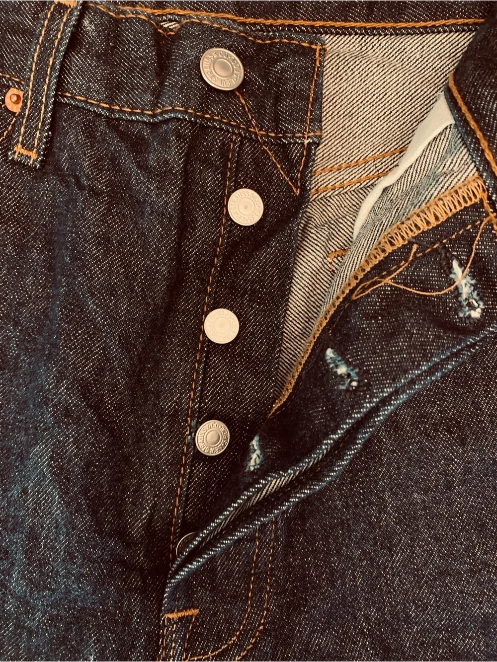 Levi's 501 Button Fly Men's Indigo Straight-Leg Jeans 34 x 32